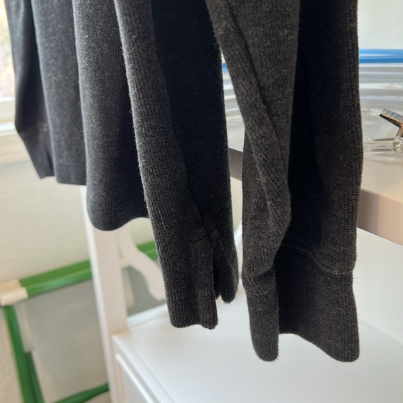 Ralph Lauren Quarter Zip Suede Pull Cotton Charcoal Gray Sweater Mens Size L - Picture 4 of 8